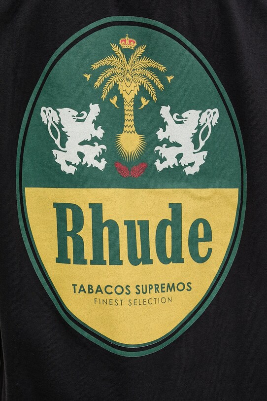 RHUDE t-shirt bawełniany Tabaco czarny RHSS25TT09012