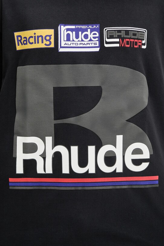 RHUDE t-shirt bawełniany Petrol Patch czarny RHSS25TT12012