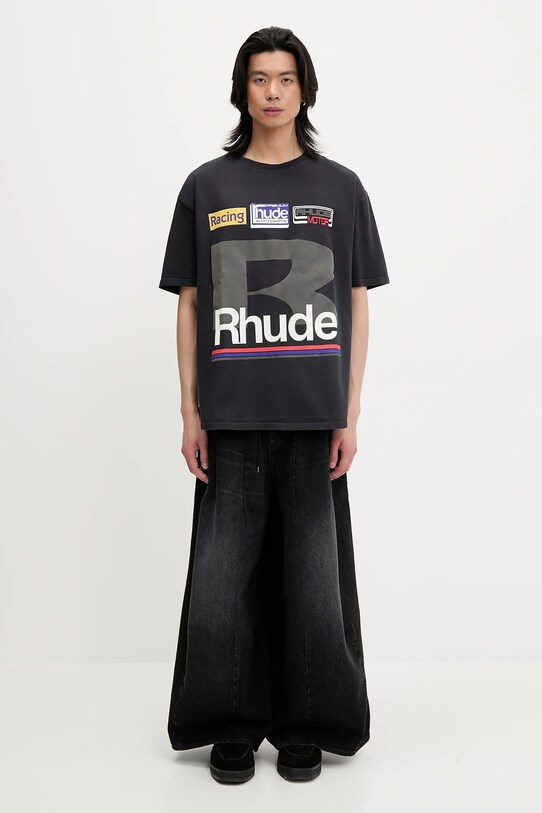 RHUDE t-shirt bawełniany Petrol Patch RHSS25TT12012 czarny