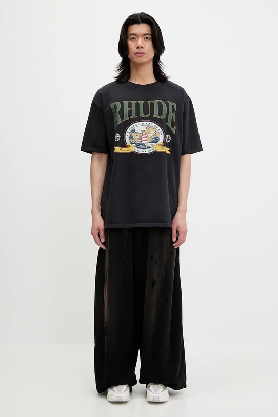 RHUDE t-shirt bawełniany Monaco Regatta RHSS25TT13012 czarny
