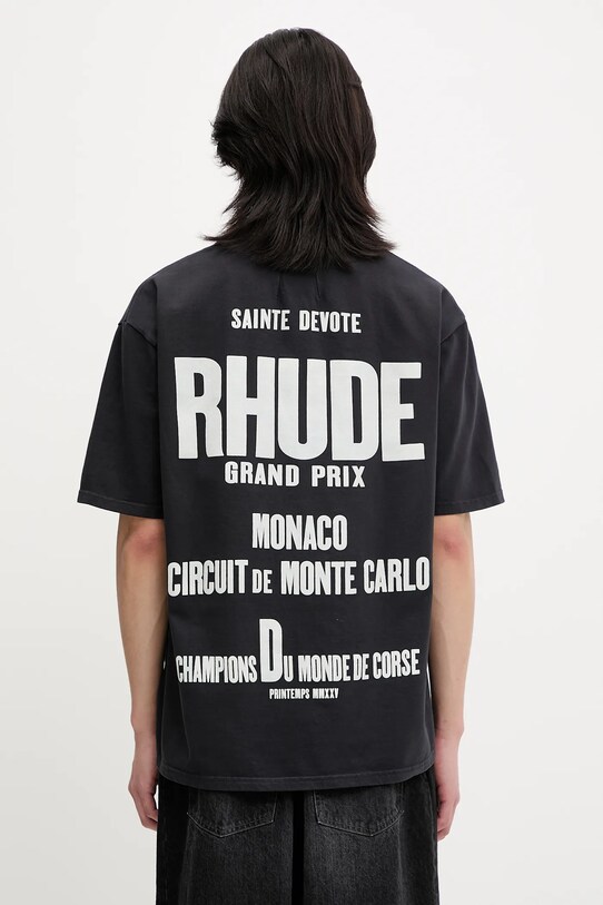 Odzież RHUDE t-shirt bawełniany Champions Du Monde RHSS25TT14012 czarny
