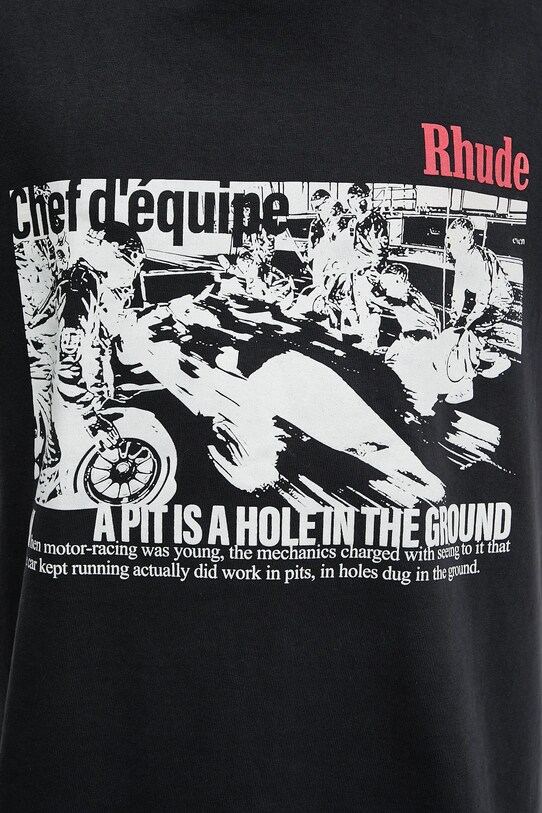 RHUDE t-shirt bawełniany Champions Du Monde czarny RHSS25TT14012
