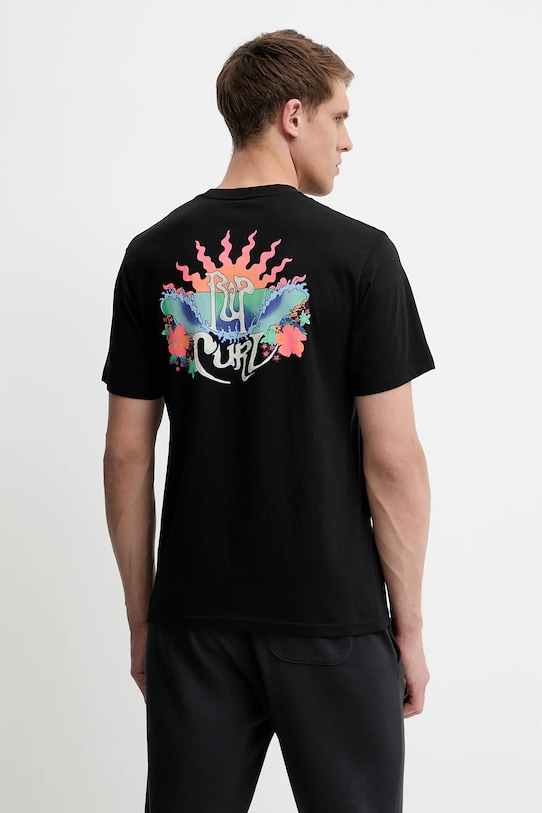 Βαμβακερό μπλουζάκι Rip Curl DAZED βαμβάκι μαύρο 0OFMTE