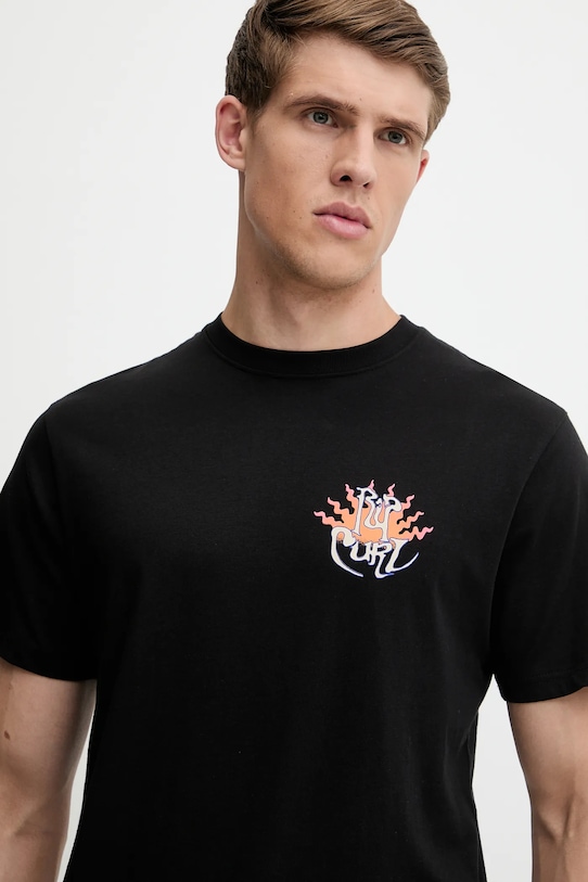 Βαμβακερό μπλουζάκι Rip Curl DAZED μαύρο 0OFMTE