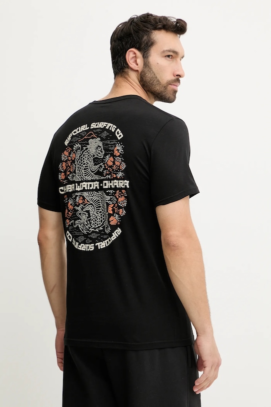 Rip Curl tricou din bumbac DESTI ANIMALS print negru 0OHMTE