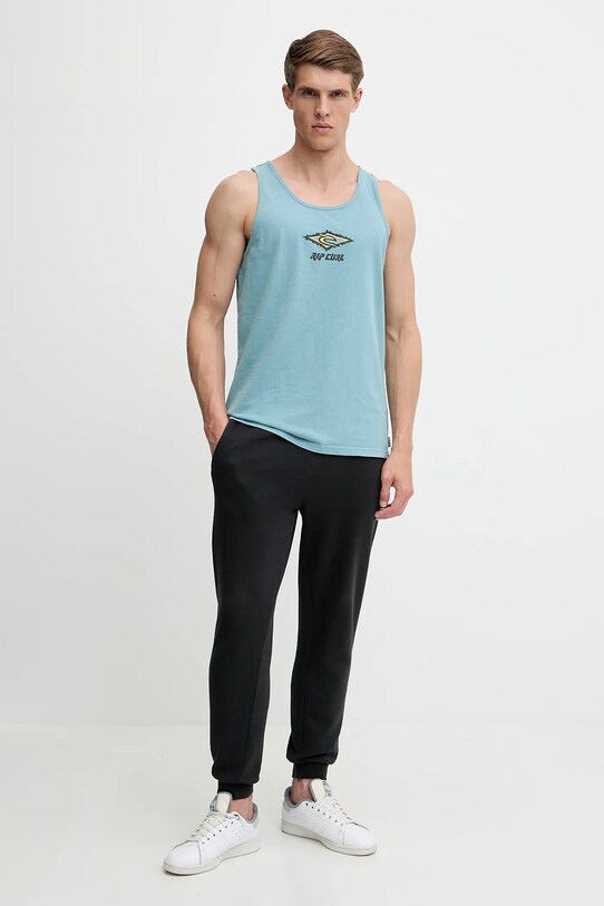 Rip Curl tricou din bumbac RAW ENERGY 0OKMTE turcoaz SS25