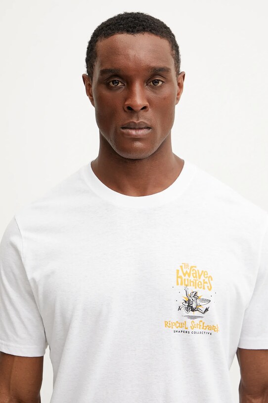 Rip Curl tricou SHAPER ADDRESS alb 0Q7MTE