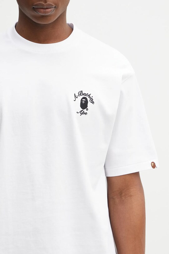 Бавовняна футболка A Bathing Ape One Point College білий 1L30110304
