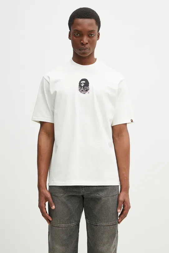 Бавовняна футболка A Bathing Ape Ape Head бавовна бежевий 1L30110305