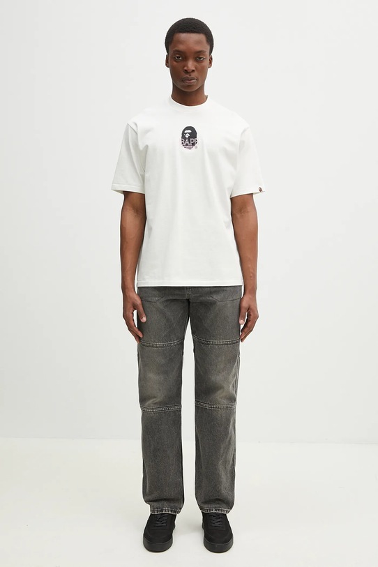 Бавовняна футболка A Bathing Ape Ape Head 1L30110305 бежевий