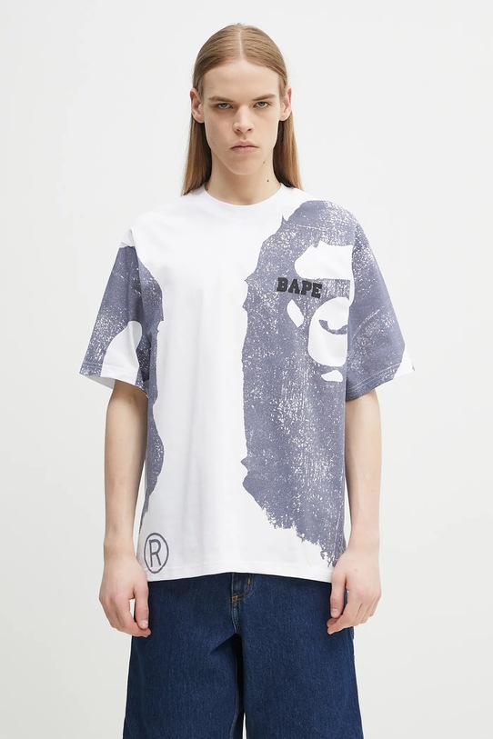 Хлопковая футболка A Bathing Ape Water Print College узор белый 1L30109339