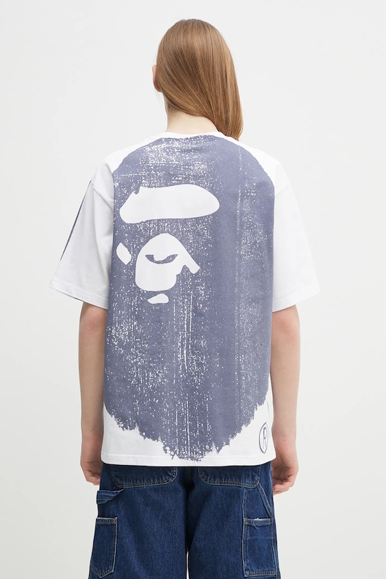 Одежда Хлопковая футболка A Bathing Ape Water Print College 1L30109339 белый