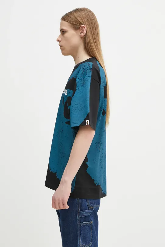 A Bathing Ape t-shirt bawełniany Water Print College 1L30109339 czarny SS25