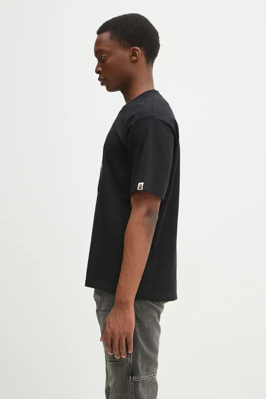 Bavlnené tričko A Bathing Ape Chain Stitch Shark 1L30109343 čierna SS25