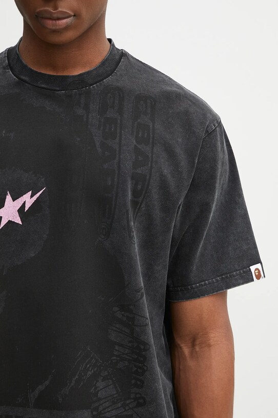 Bavlnené tričko A Bathing Ape Garment Dye Multi Logo čierna 1L30109346