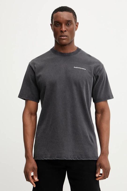 Oblečenie Bavlnené tričko Peak Performance G80587 sivá