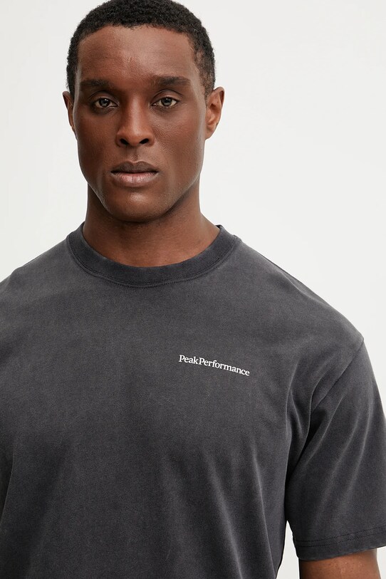 Bavlnené tričko Peak Performance sivá G80587