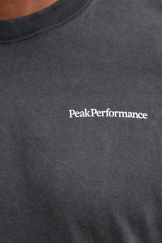 Bavlnené tričko Peak Performance G80587 sivá