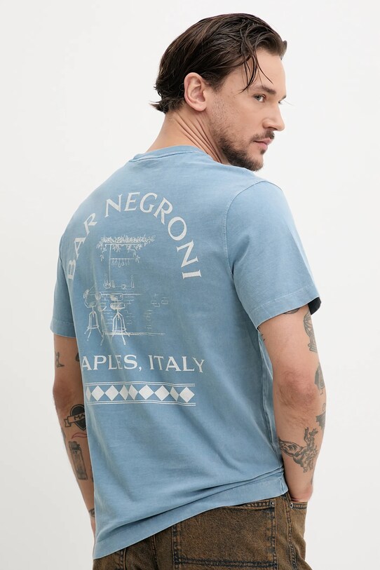 Abercrombie & Fitch t-shirt bawełniany nadruk niebieski KI123.5001.213