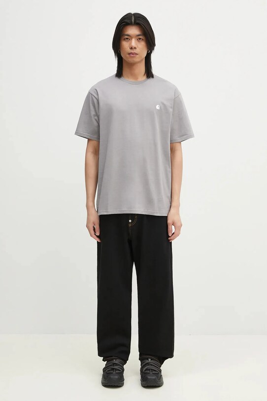 Carhartt WIP t-shirt in cotone S/S Madison T-Shirt I033000.2QEXX grigio