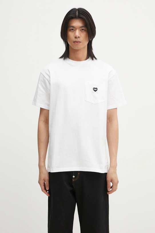 Бавовняна футболка Carhartt WIP S/S Pocket Heart T-Shirt гладкий білий I032128.00AXX