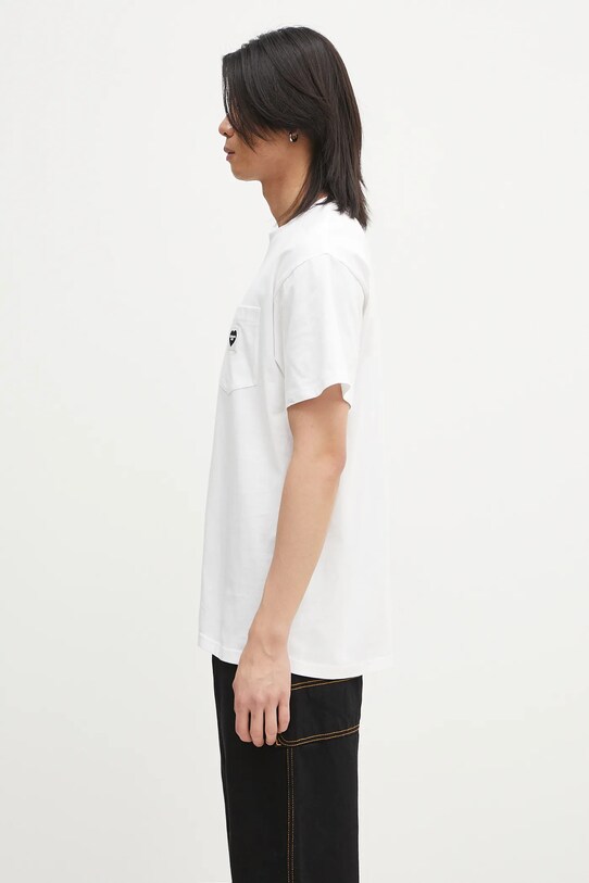 Памучна тениска Carhartt WIP S/S Pocket Heart T-Shirt I032128.00AXX бял SS25