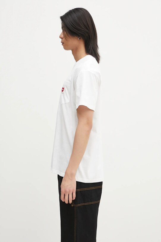 Carhartt WIP t-shirt bawełniany S/S Pocket Heart T-Shirt I032128.1WZXX biały SS25