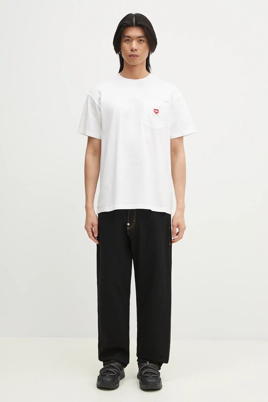 Carhartt WIP t-shirt bawełniany S/S Pocket Heart T-Shirt I032128.1WZXX biały