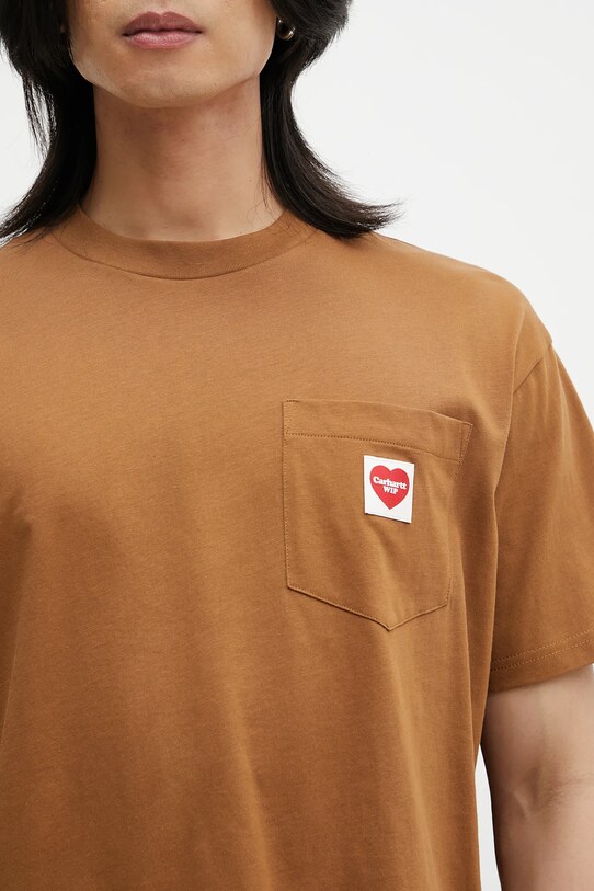 Carhartt WIP t-shirt in cotone S/S Pocket Heart T-Shirt marrone I032128.HZXX