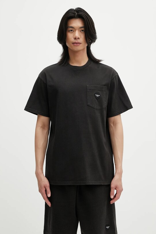 Хлопковая футболка Carhartt WIP S/S Ingo Pocket T-Shirt гладкий чёрный I034486.89GD