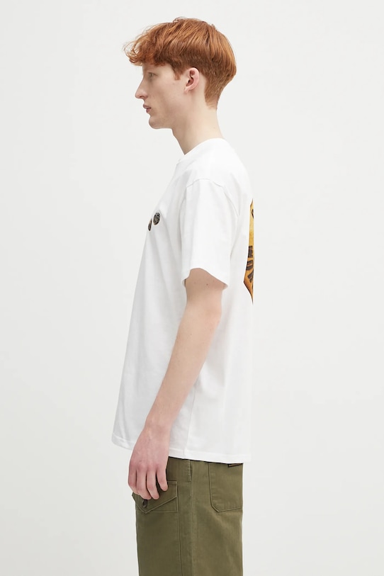 Хлопковая футболка Carhartt WIP S/S Button T-Shirt I034658.02XX белый SS25