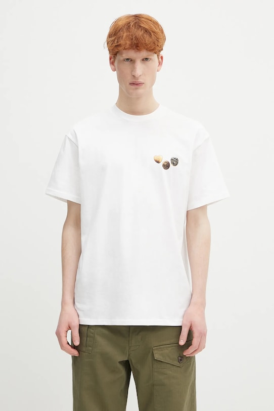 Одежда Хлопковая футболка Carhartt WIP S/S Button T-Shirt I034658.02XX белый