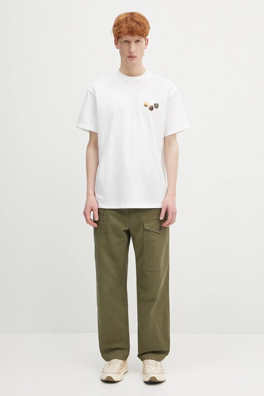 Carhartt WIP cotton t-shirt S/S Button T-Shirt I034658.02XX white