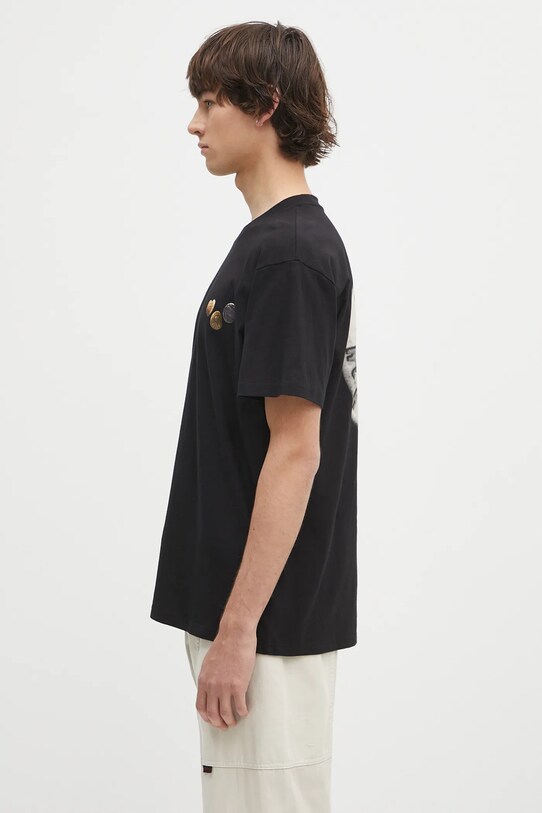 Bavlnené tričko Carhartt WIP S/S Button T-Shirt I034658.89XX čierna SS25