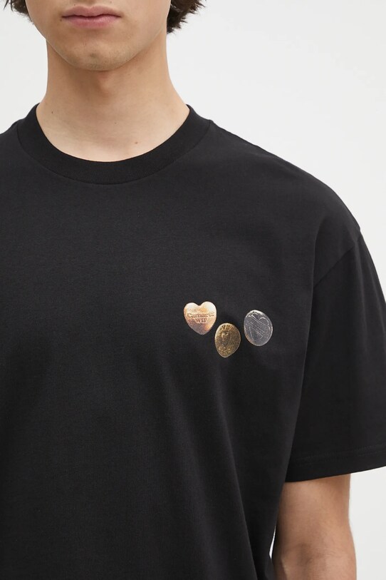 Bavlnené tričko Carhartt WIP S/S Button T-Shirt čierna I034658.89XX