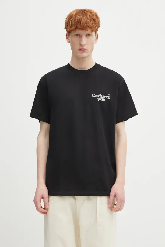 Odzież Carhartt WIP t-shirt bawełniany S/S Hartt Chain T-Shirt I034663.89XX czarny