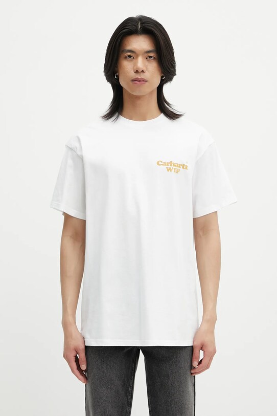 Pamučna majica Carhartt WIP S/S Hartt Chain T-Shirt relaxed bijela I034663.02XX