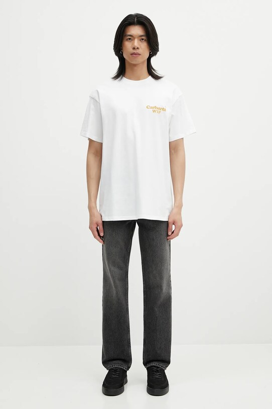Carhartt WIP t-shirt in cotone S/S Hartt Chain T-Shirt I034663.02XX bianco