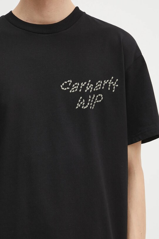 Хлопковая футболка Carhartt WIP S/S Sunflower T-Shirt чёрный I034661.89XX