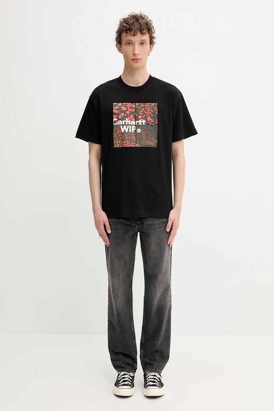 Βαμβακερό μπλουζάκι Carhartt WIP S/S Valley T-Shirt I034657.89XX μαύρο