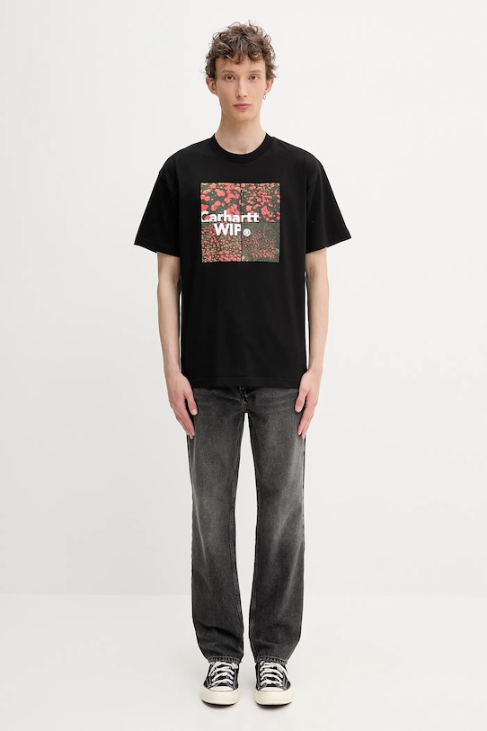 Carhartt WIP t-shirt bawełniany S/S Valley T-Shirt I034657.89XX czarny