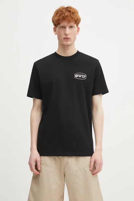 Памучна тениска Carhartt WIP S/S Lay Up T-Shirt стандартна черен I034765.2XQXX