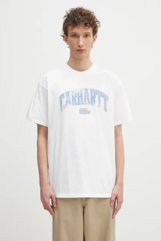 Хлопковая футболка Carhartt WIP S/S Lecture T-Shirt печать белый I034766.024G