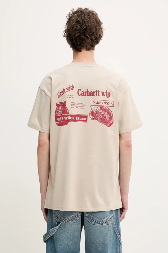 Βαμβακερό μπλουζάκι Carhartt WIP S/S Catalogue T-Shirt κανονικό μπεζ I034644.2X6XX