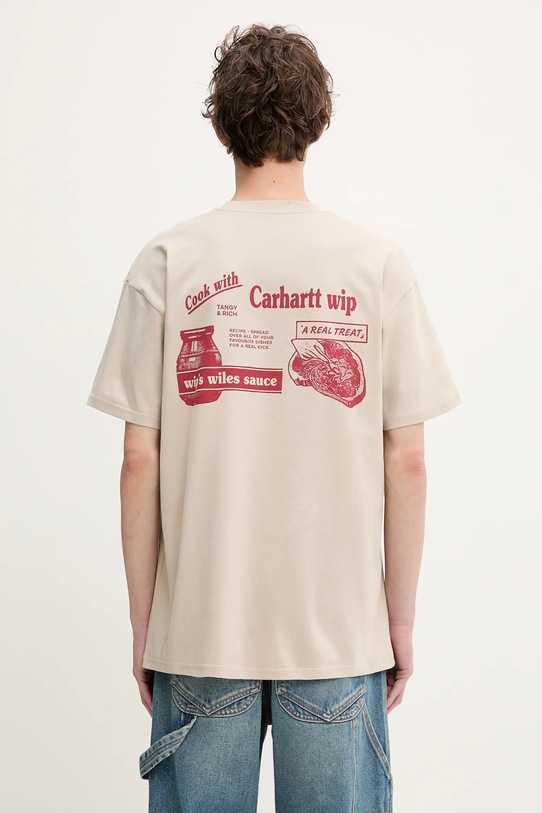Бавовняна футболка Carhartt WIP S/S Catalogue T-Shirt круглий виріз бежевий I034644.2X6XX