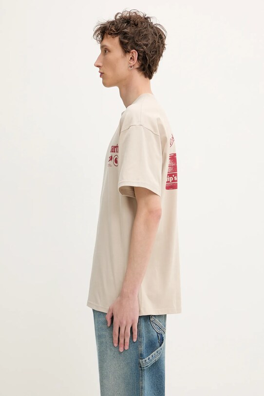 Βαμβακερό μπλουζάκι Carhartt WIP S/S Catalogue T-Shirt I034644.2X6XX μπεζ SS25