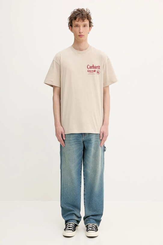 Бавовняна футболка Carhartt WIP S/S Catalogue T-Shirt I034644.2X6XX бежевий