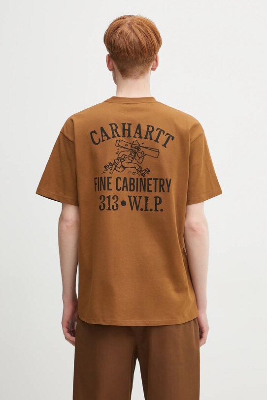 Odzież Carhartt WIP t-shirt bawełniany S/S Cabinetry T-Shirt I034779.08WXX brązowy