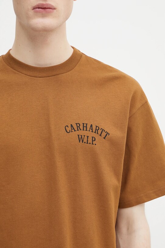 Carhartt WIP t-shirt bawełniany S/S Cabinetry T-Shirt brązowy I034779.08WXX