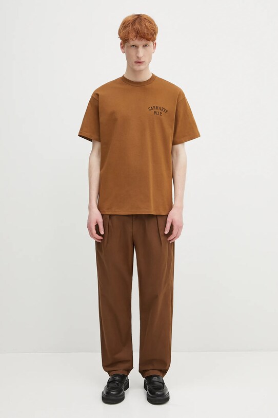 Carhartt WIP t-shirt bawełniany S/S Cabinetry T-Shirt I034779.08WXX brązowy